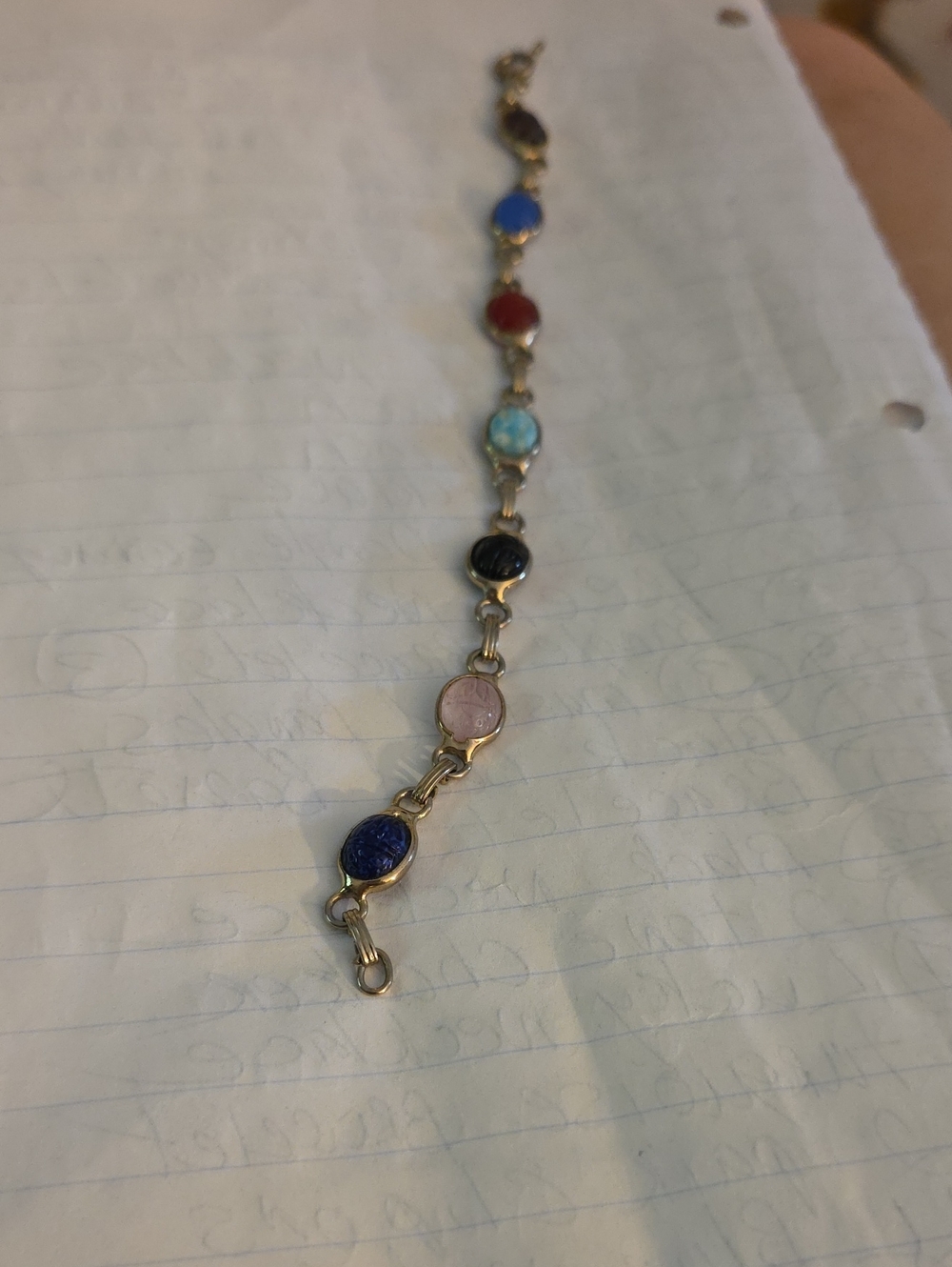 Multi-Color Gemstone Station Gold-Tone Bracelet - Women Jewelry
